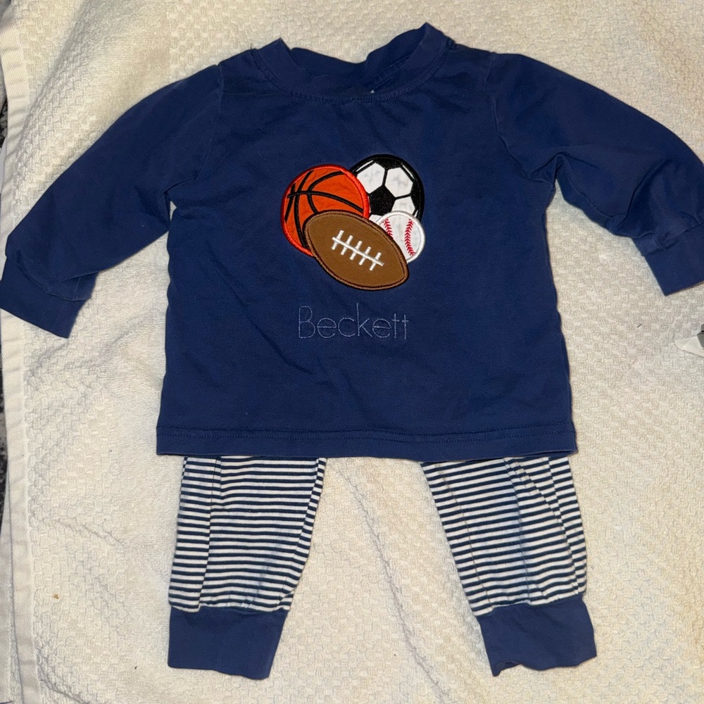 Kids Sports-Themed Blue Matching Set